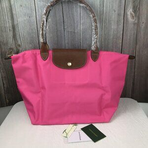 NWT Longchamp Le Pliage Original Large Shoulder Nylon Bag Tote baby Pink